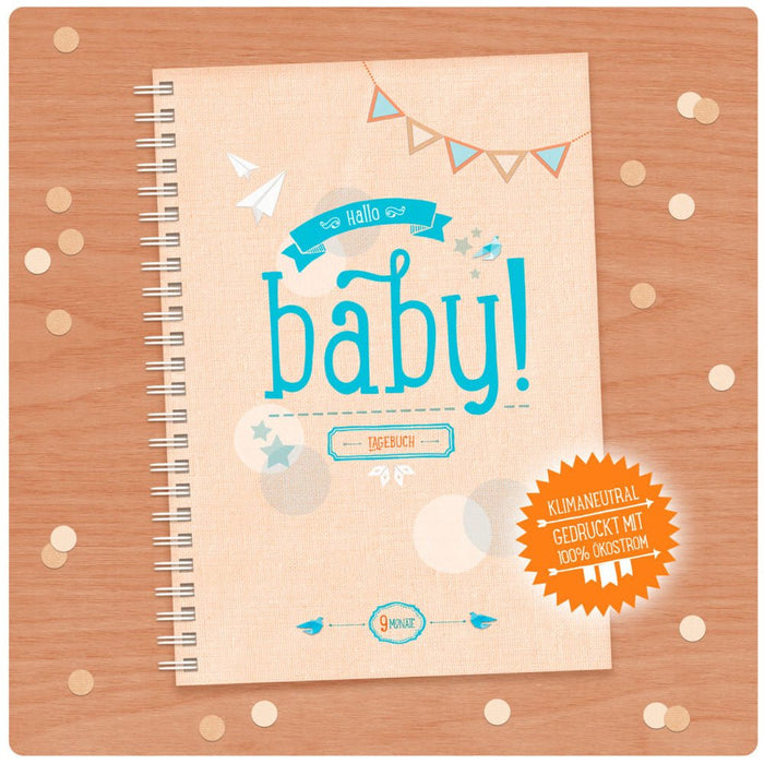 "Hallo Baby" Schwangerschafts - Erinnerungsbuch - pilzessono.shop - zauberhafte Kinderdinge