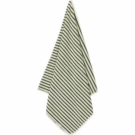 Hansen Towel Y/D stripes Garden green / Creme de la creme - pilzessono.shop - zauberhafte Kinderdinge