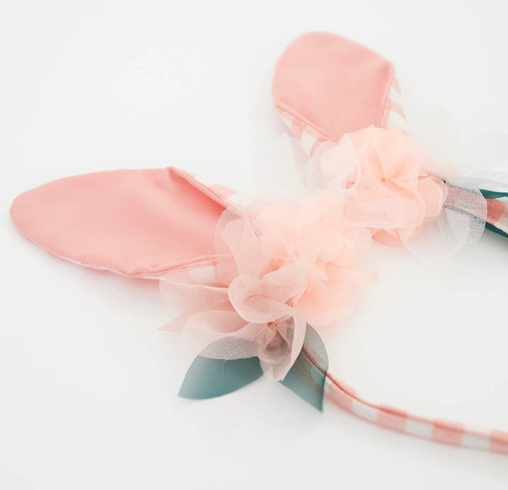 Hasen Haarreif | Verziertes Gingham - Bunny - Stirnband von Meri Meri - pilzessono.shop - zauberhafte Kinderdinge