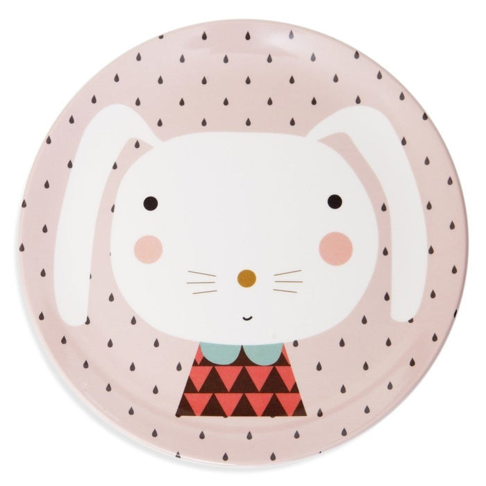 Hasen-Melaminteller von Petit Monkey - pilzessono.shop - zauberhafte Kinderdinge