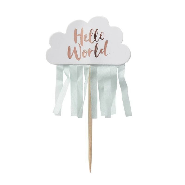 Hello World Cupcake Topper - pilzessono.shop - zauberhafte Kinderdinge