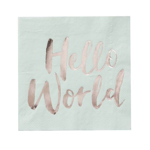 Hello world Papierservietten - pilzessono.shop - zauberhafte Kinderdinge