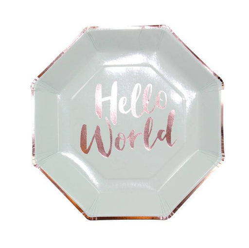 Hello world Pappteller - pilzessono.shop - zauberhafte Kinderdinge