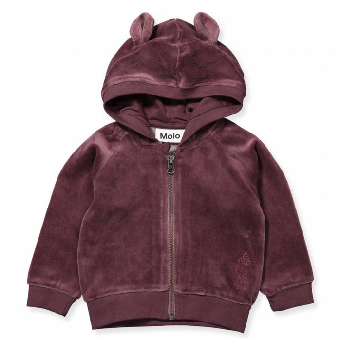 Hoodie in velours in purple von Molo bei Pilzessin - pilzessono.shop - zauberhafte Kinderdinge