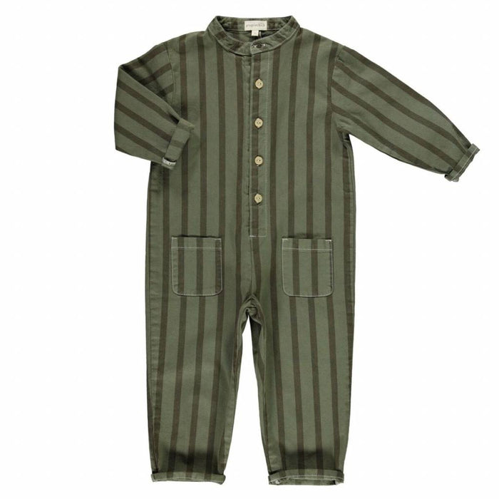 Jumpsuit khaki stripes serge von Piupiuchick bei Pilzessin - pilzessono.shop - zauberhafte Kinderdinge