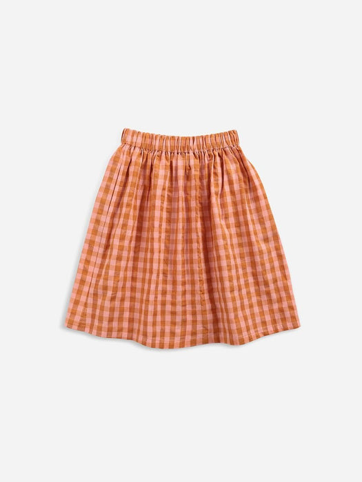⋙ karierter Midi Rock "Vichy buttoned woven" von Bobo Choses ♡ - pilzessono.shop - zauberhafte Kinderdinge