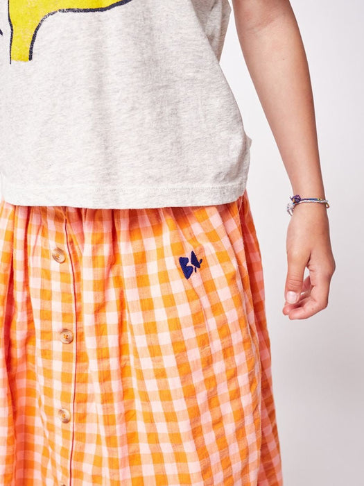 ⋙ karierter Midi Rock "Vichy buttoned woven" von Bobo Choses ♡ - pilzessono.shop - zauberhafte Kinderdinge