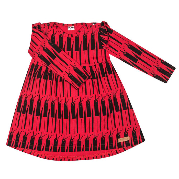 Kleid mit allover Print in Oeko Tex - pilzessono.shop - zauberhafte Kinderdinge