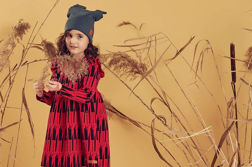 Kleid mit allover Print in Oeko Tex - pilzessono.shop - zauberhafte Kinderdinge