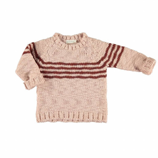 Knitted sweater Pink and brick stripes von Piupiuchick bei Pilzessin - pilzessono.shop - zauberhafte Kinderdinge