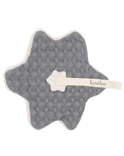 Koeka Schnullertuch in grau/creme - pilzessono.shop - zauberhafte Kinderdinge
