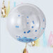 Konfettiballon mit blauen Konfetti - pilzessono.shop - zauberhafte Kinderdinge
