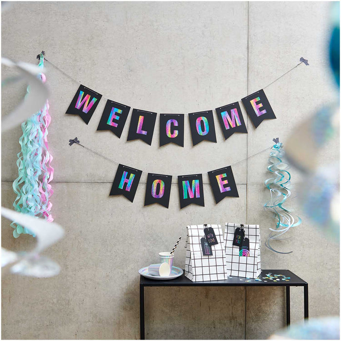 Kratzpapier-Girlande "WELCOME HOME" - pilzessono.shop - zauberhafte Kinderdinge