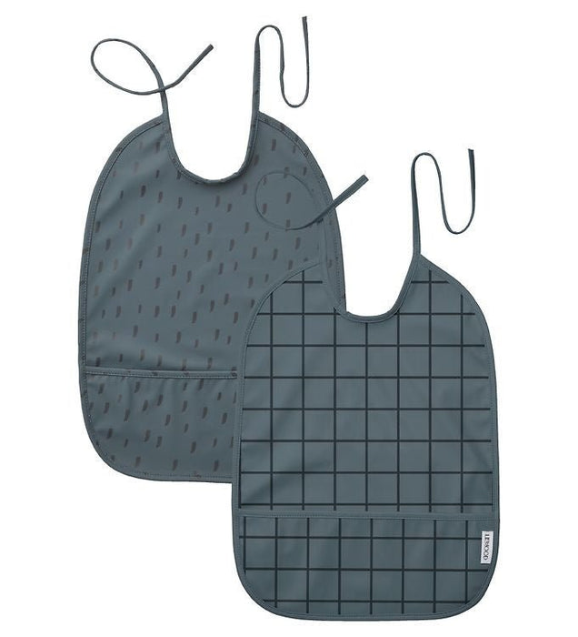 Lai Bib - Check/Graphic Stroke Whale Blue mix - pilzessono.shop - zauberhafte Kinderdinge