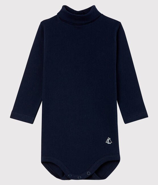 Langärmeliger Baby-Body mit Rollkragen von Petit Bateau ♡ - pilzessono.shop - zauberhafte Kinderdinge