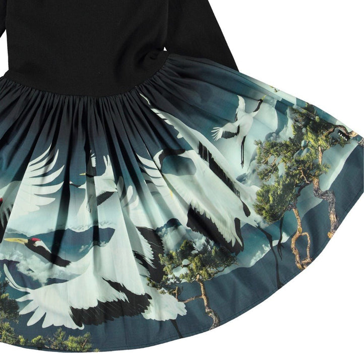 langärmliges Kleid "Casie" in cranes von MOLO ♥ - pilzessono.shop - zauberhafte Kinderdinge