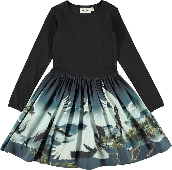 langärmliges Kleid "Casie" in cranes von MOLO ♥ - pilzessono.shop - zauberhafte Kinderdinge