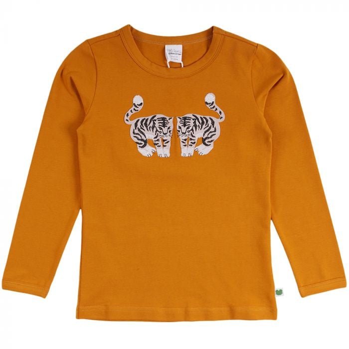 Langarmshirt Tiger in curry - pilzessono.shop - zauberhafte Kinderdinge
