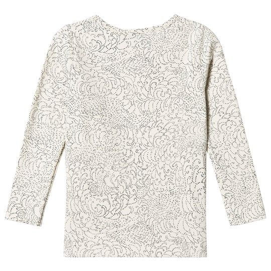 Langarmshirt von Marmar in beige mit dunkelblauem Print - pilzessono.shop - zauberhafte Kinderdinge