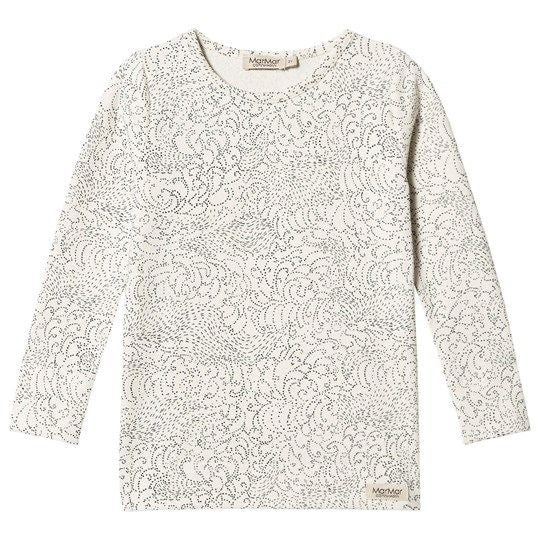 Langarmshirt von Marmar in beige mit dunkelblauem Print - pilzessono.shop - zauberhafte Kinderdinge