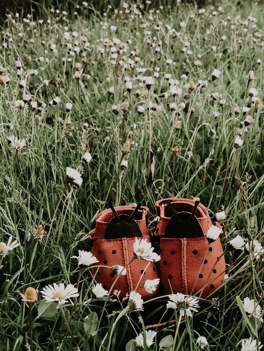 Lederslipper Lady Bird - Walnut Nubuck - pilzessono.shop - zauberhafte Kinderdinge