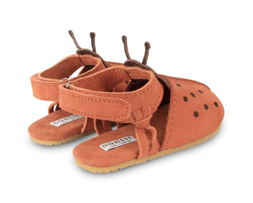 Lederslipper Lady Bird - Walnut Nubuck - pilzessono.shop - zauberhafte Kinderdinge