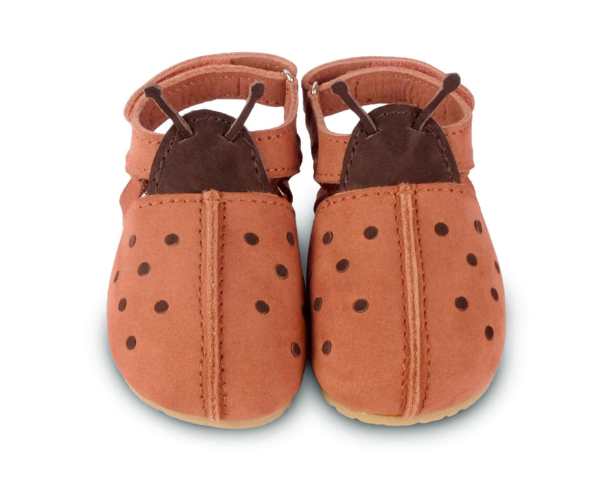 Lederslipper Lady Bird - Walnut Nubuck - pilzessono.shop - zauberhafte Kinderdinge