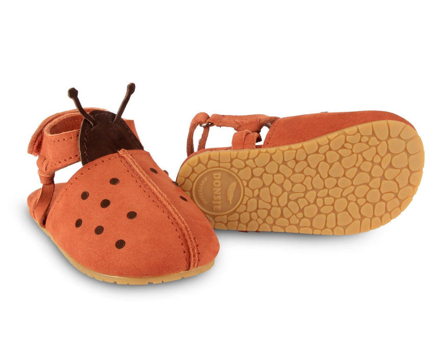 Lederslipper Lady Bird - Walnut Nubuck - pilzessono.shop - zauberhafte Kinderdinge