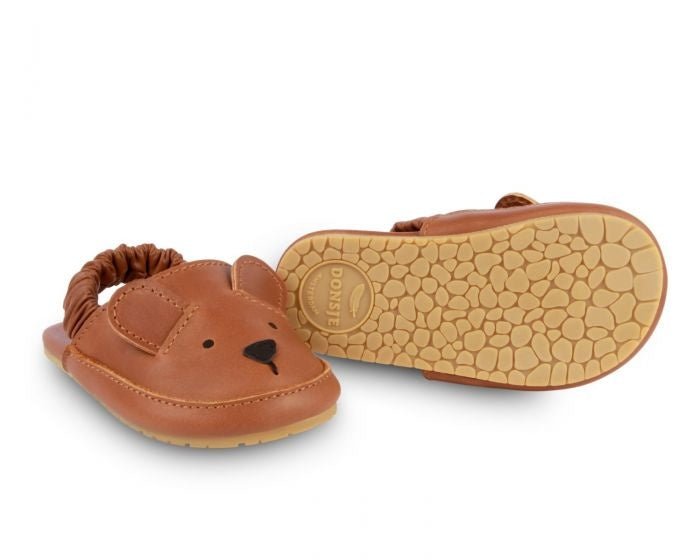 Lederslipper Vallie Bear - cognac classic - pilzessono.shop - zauberhafte Kinderdinge