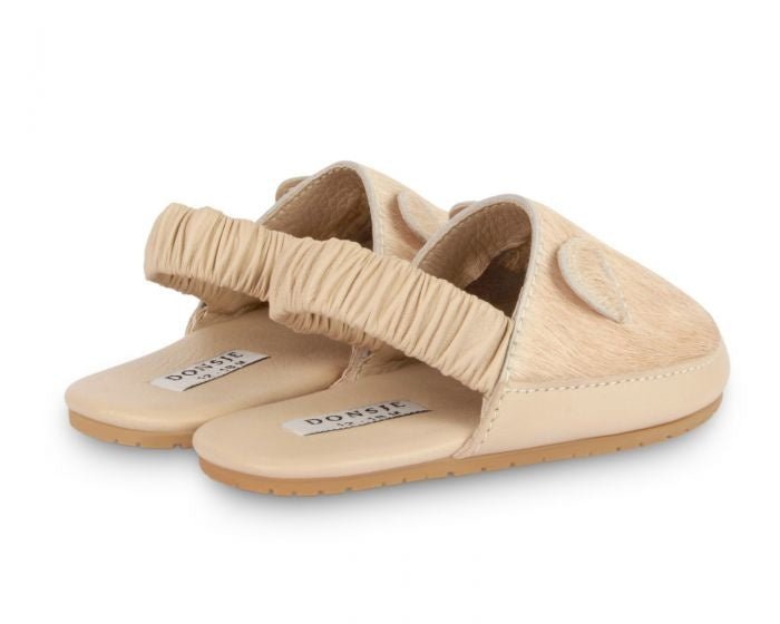 Lederslipper Vallie Cat - cream cow hair - pilzessono.shop - zauberhafte Kinderdinge