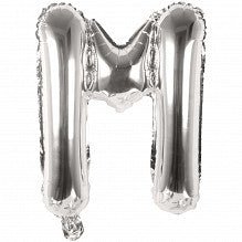 M Folienballon silber Buchstabe - pilzessono.shop - zauberhafte Kinderdinge