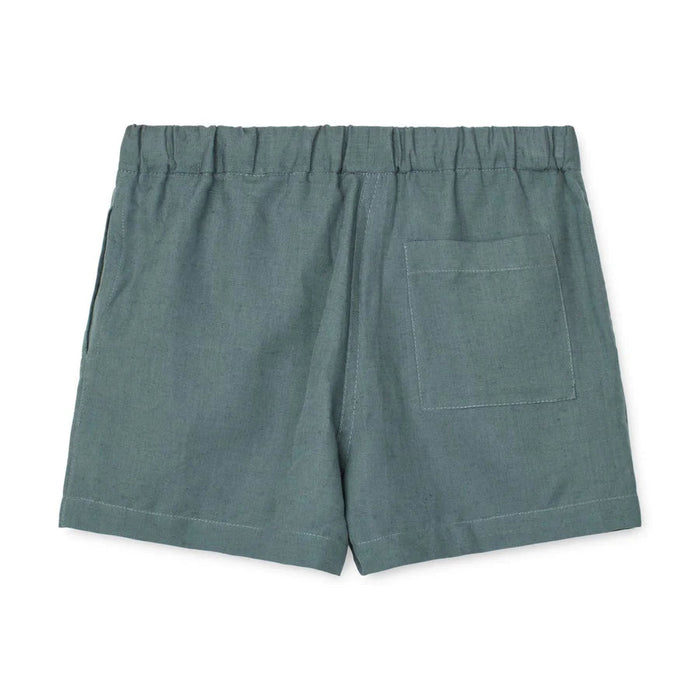 Madison Leinen Shorts in whale blue - pilzessono.shop - zauberhafte Kinderdinge