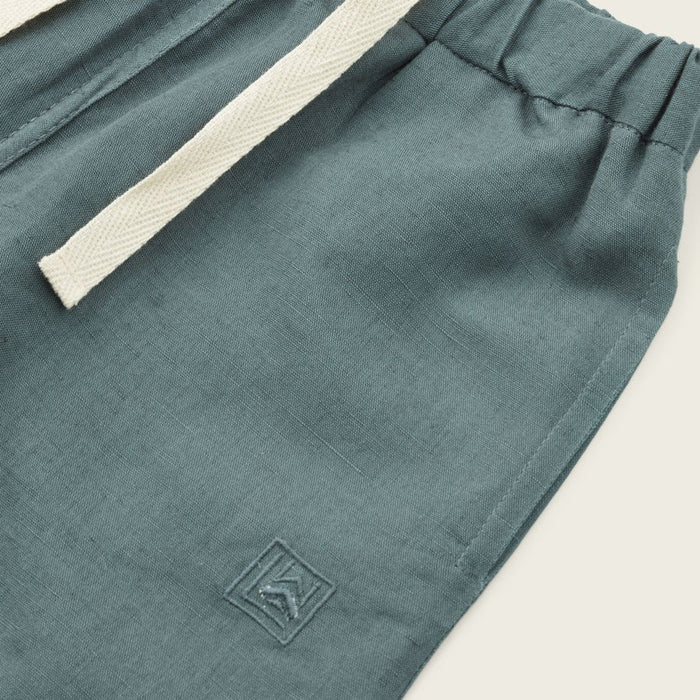 Madison Leinen Shorts in whale blue - pilzessono.shop - zauberhafte Kinderdinge