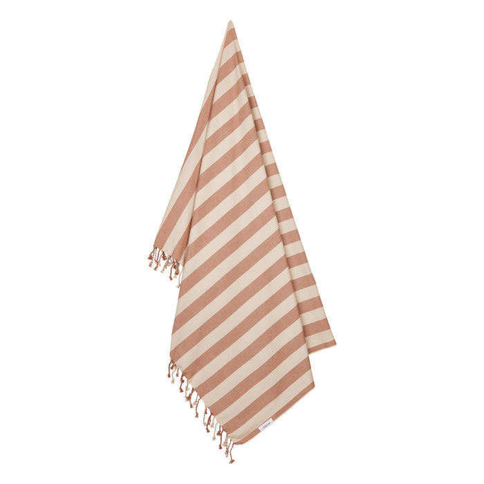 Mona beach towel Y/D stripes Tuscany rose / Creme de la creme - pilzessono.shop - zauberhafte Kinderdinge