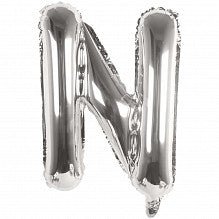 N Folienballon silber Buchstabe - pilzessono.shop - zauberhafte Kinderdinge