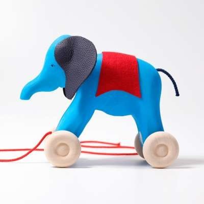 ⋙ Nachziehtier Elefant Otto in blau von Grimms ♥ - pilzessono.shop