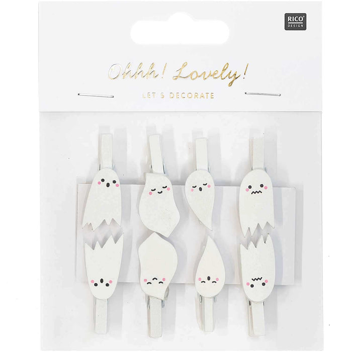 ⋙ Ohhh! Lovely! Holzclips Gespenster von Rico Design ♡ - pilzessono.shop - zauberhafte Kinderdinge