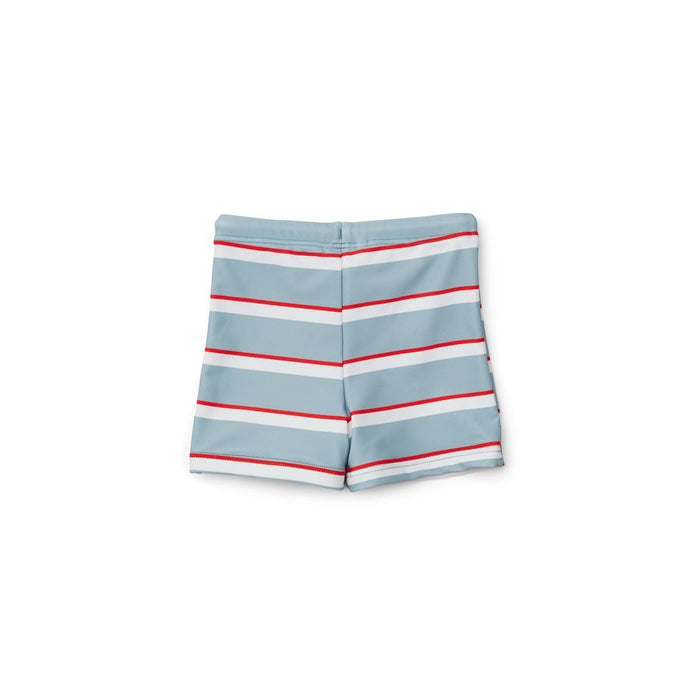 Otto Badehose mit UV-Schutz in blau/rot/creme gestreift von Liewood - pilzessono.shop - zauberhafte Kinderdinge