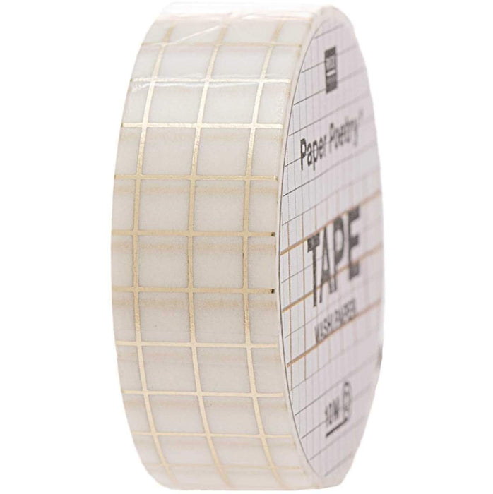 ⋙ Paper Poetry Tape Kariert | weiß-gold von Rico Design ♡ - pilzessono.shop