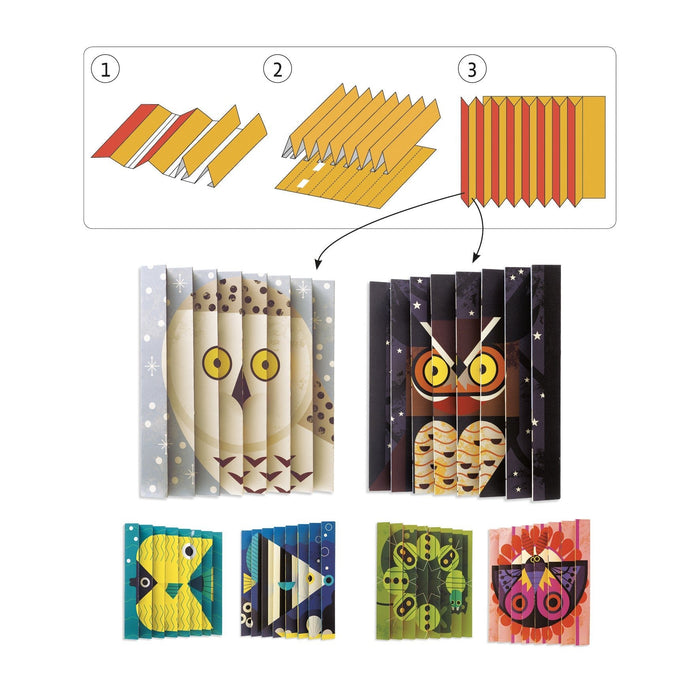 ⋙ Papierkreation Zickzackbild Tierwelt von Djeco - pilzessono.shop - zauberhafte Kinderdinge