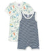 Petit Bateau Duo Baby - Kurzoveralls für Jungen aus Rippstrick - pilzessono.shop - zauberhafte Kinderdinge