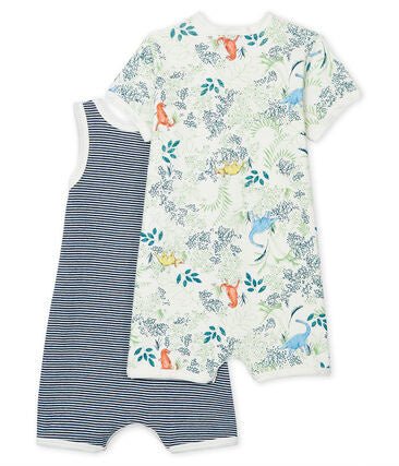 Petit Bateau Duo Baby - Kurzoveralls für Jungen aus Rippstrick - pilzessono.shop - zauberhafte Kinderdinge