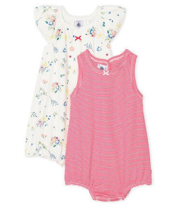 Petit Bateau Duo Baby - Kurzoveralls für Mädchen aus Rippstrick - pilzessono.shop - zauberhafte Kinderdinge