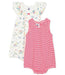 Petit Bateau Duo Baby - Kurzoveralls für Mädchen aus Rippstrick - pilzessono.shop - zauberhafte Kinderdinge