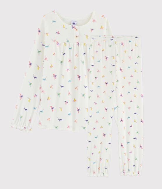 Petit Bateau Pyjama Rippstrick mit Vogel Print - pilzessono.shop - zauberhafte Kinderdinge