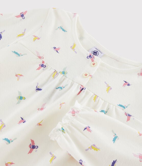 Petit Bateau Pyjama Rippstrick mit Vogel Print - pilzessono.shop - zauberhafte Kinderdinge