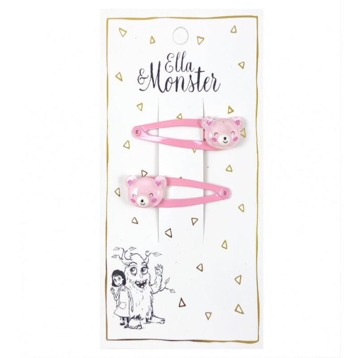 Pink Bear Haarspangen - pilzessono.shop - zauberhafte Kinderdinge