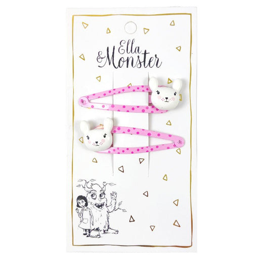 Pink Bunny Haarspangen - pilzessono.shop - zauberhafte Kinderdinge