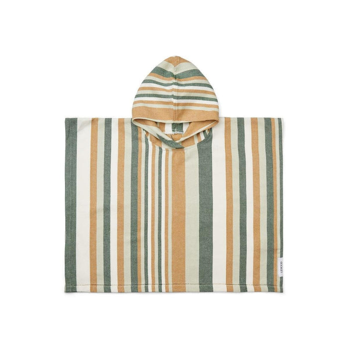 Poncho "Roomie" in Y/D stripe | dusty mint multi mix von Liewood ♥ - pilzessono.shop - zauberhafte Kinderdinge