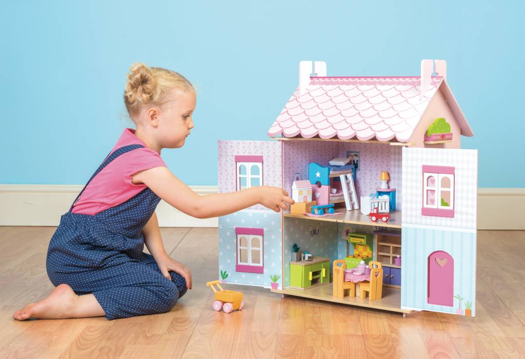 Puppenhaus "Mein erstes Traumhaus mit Möbeln" - pilzessono.shop - zauberhafte Kinderdinge